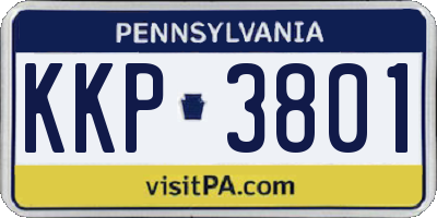 PA license plate KKP3801