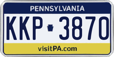 PA license plate KKP3870
