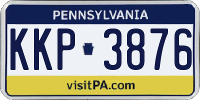 PA license plate KKP3876