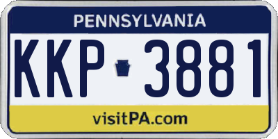 PA license plate KKP3881