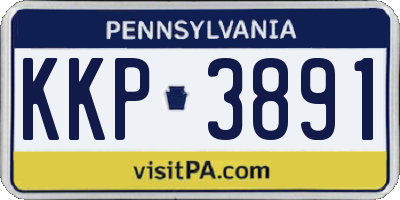 PA license plate KKP3891