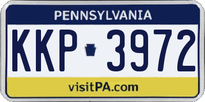 PA license plate KKP3972