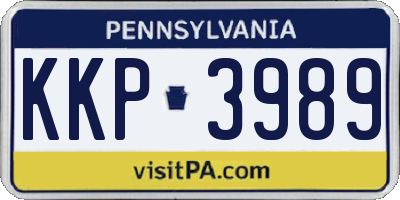 PA license plate KKP3989