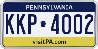 PA license plate KKP4002