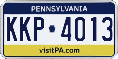 PA license plate KKP4013