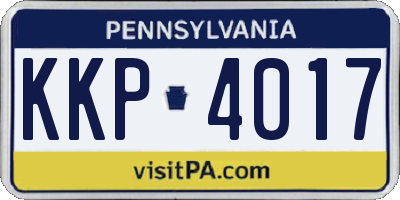 PA license plate KKP4017
