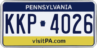 PA license plate KKP4026