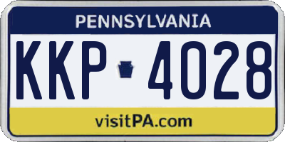 PA license plate KKP4028