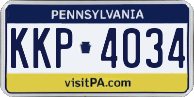 PA license plate KKP4034