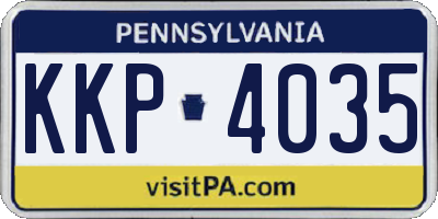 PA license plate KKP4035