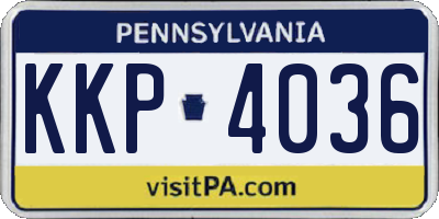 PA license plate KKP4036