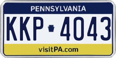 PA license plate KKP4043