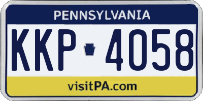 PA license plate KKP4058