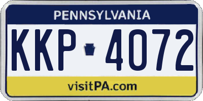 PA license plate KKP4072