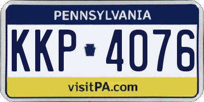PA license plate KKP4076