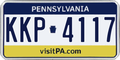 PA license plate KKP4117
