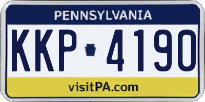 PA license plate KKP4190