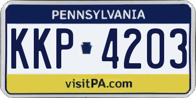 PA license plate KKP4203