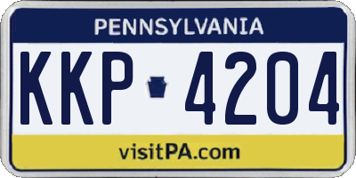 PA license plate KKP4204