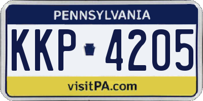 PA license plate KKP4205