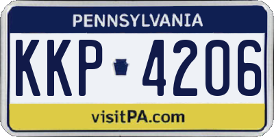 PA license plate KKP4206