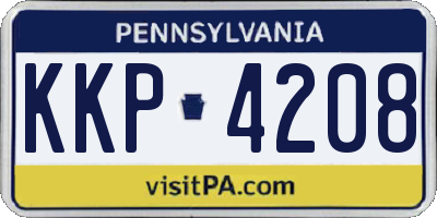 PA license plate KKP4208