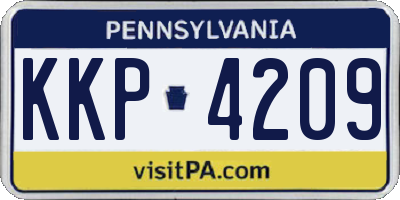 PA license plate KKP4209
