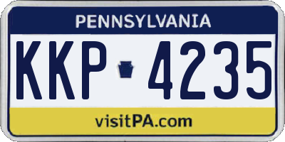 PA license plate KKP4235