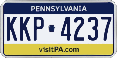 PA license plate KKP4237