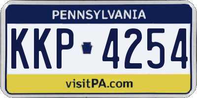 PA license plate KKP4254
