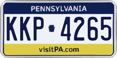 PA license plate KKP4265