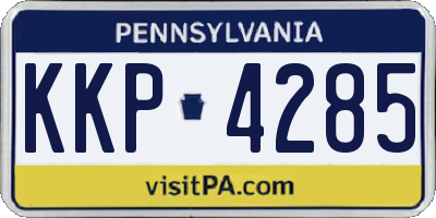 PA license plate KKP4285