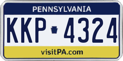 PA license plate KKP4324