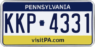 PA license plate KKP4331