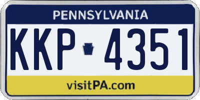 PA license plate KKP4351