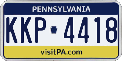 PA license plate KKP4418