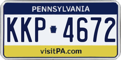 PA license plate KKP4672