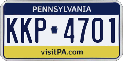 PA license plate KKP4701
