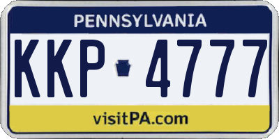 PA license plate KKP4777