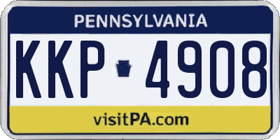 PA license plate KKP4908