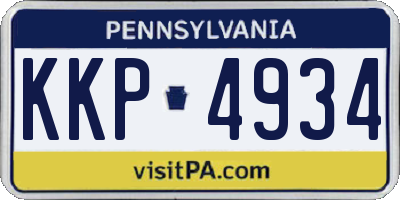 PA license plate KKP4934