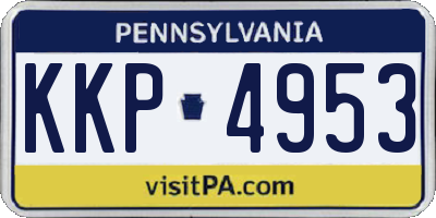 PA license plate KKP4953