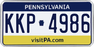 PA license plate KKP4986