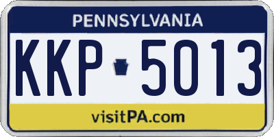 PA license plate KKP5013