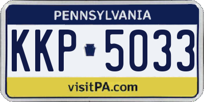 PA license plate KKP5033
