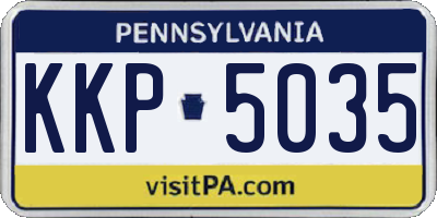 PA license plate KKP5035