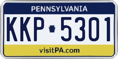 PA license plate KKP5301