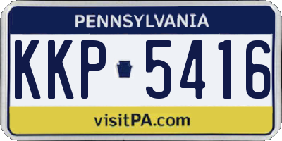 PA license plate KKP5416