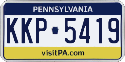 PA license plate KKP5419