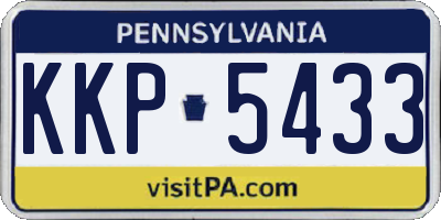 PA license plate KKP5433